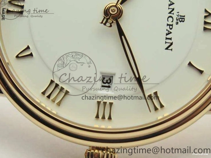 0328 Villeret 6651 RG ZF 1:1 Best Edition White Dial On Brown Leather Strap A Unique 8097